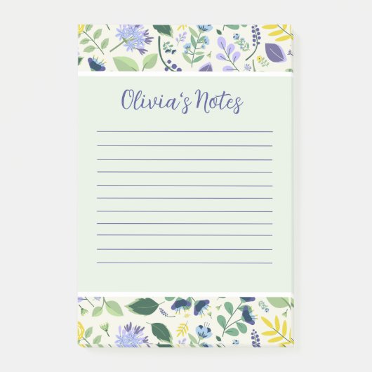 Floral Personal Notes Post-it Klebezettel (Vorderseite)
