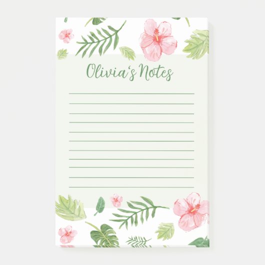 Floral Personal Notes Post-it Klebezettel (Vorderseite)