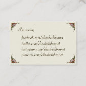 Floral Personal Vintag Viktorianisch Visitenkarte (Rückseite)