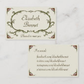Floral Personal Vintag Viktorianisch Visitenkarte (Vorne/Hinten)