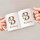 Floral Personalisiert Bridesmaid Letter B Geschenk Kaffeetasse