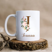 Floral Personalisiert Bridesmaid Letter J Gift Kaffeetasse