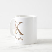 Floral Personalisiert Bridesmaid Letter K Gift Kaffeetasse (Vorderseite Links)