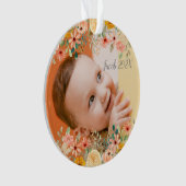 Floral Personalisiert Daughter Son Grandchild Foto Ornament (Vorderseite)