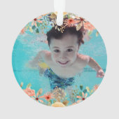 Floral Personalisiert Daughter Son Grandchild Foto Ornament (Rückseite)