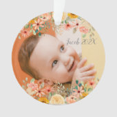Floral Personalisiert Daughter Son Grandchild Foto Ornament (Vorderseite)