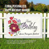 Floral Personalisiert Happy Birthday Banner