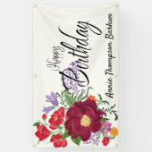 Floral Personalisiert Happy Birthday Banner (Vertikal)