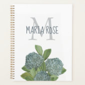 Floral Personalisiert Monogram Custom Blue Beautif Planer (Vorderseite)