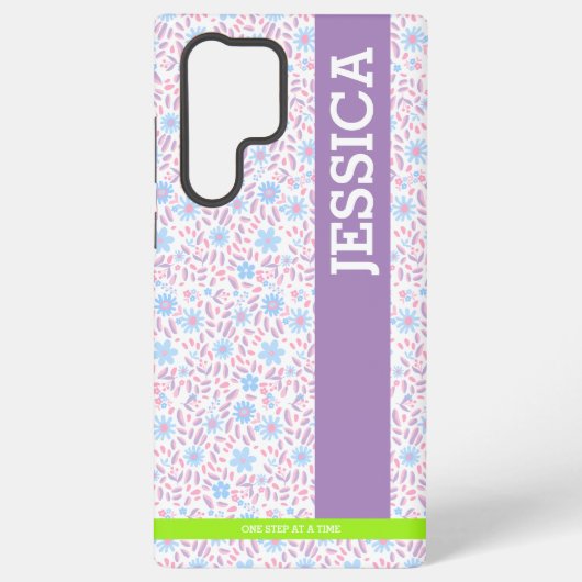 Floral Personalisiert Name Samsung Case Samsung Galaxy Hülle (Rückseite)