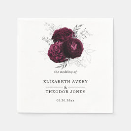 Floral Personalisiert Wedding Burgundy Serviette