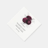 Floral Personalisiert Wedding Burgundy Serviette (Ecke)
