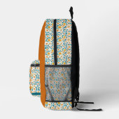 Floral Personalisiertes Monogramm und Name Bedruckter Rucksack (Rechts)