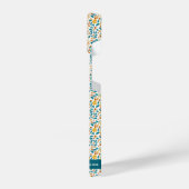 Floral Personalisiertes Monogramm und Name iPhone Hülle (Linke Seite)