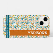 Floral Personalisiertes Monogramm und Name iPhone Hülle (Rückseite (Horizontal))