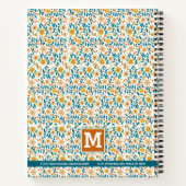 Floral Personalisiertes Monogramm und Name Notizblock (Rückseite)