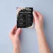 Floral Personalized Birthday Menu Program Card Flyer (Gruppe)