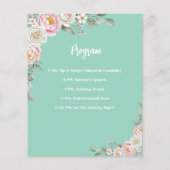 Floral Personalized Birthday Menu Program Card Flyer (Hinten)