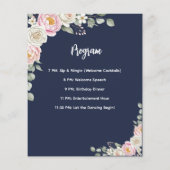 Floral Personalized Birthday Menu Program Card Flyer (Hinten)