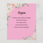 Floral Personalized Birthday Menu Program Card Flyer (Hinten)
