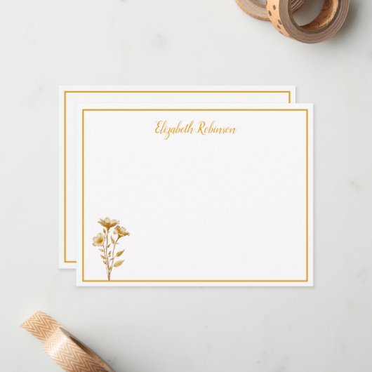 Floral Personalized Custom Note Card Mitteilungskarte (Vorderseite/Rückseite Beispiel)