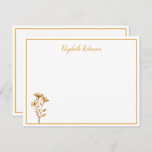 Floral Personalized Custom Note Card Mitteilungskarte (Vorne/Hinten)