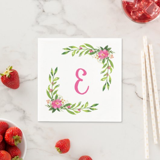 Floral Personalized Paper Napkin Serviette (Beispiel)
