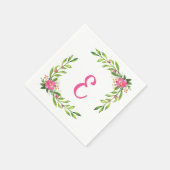 Floral Personalized Paper Napkin Serviette (Ecke)
