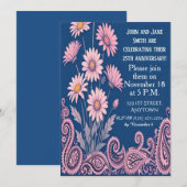 Floral Personalized Wedding Anniversary Invitation Einladung (Vorne/Hinten)