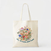 Floral & personlisiert Slogan Graphic Tragetasche (Vorne)