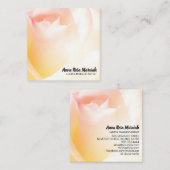 ~* Floral Pfirsichfarbene Rose Blume Rosa Visitenk Quadratische Visitenkarte (Vorne/Hinten)