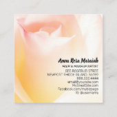 ~* Floral Pfirsichfarbene Rose Blume Rosa Visitenk Quadratische Visitenkarte (Rückseite)