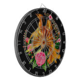 Floral Phoenix steigt aus der fantasievollen Asche Dartscheibe (Vorderseite Links)