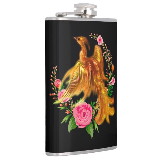 Floral Phoenix steigt aus der fantasievollen Asche Flachmann (Rechts)