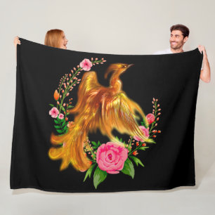 Floral Phoenix steigt aus der fantasievollen Asche Fleecedecke