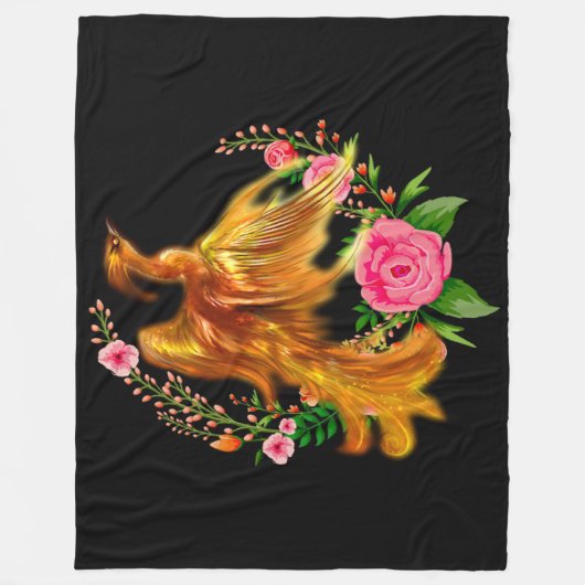 Floral Phoenix steigt aus der fantasievollen Asche Fleecedecke (Vorderseite)