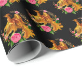 Floral Phoenix steigt aus der fantasievollen Asche Geschenkpapier (Rolleneckpunkt)