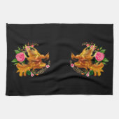 Floral Phoenix steigt aus der fantasievollen Asche Geschirrtuch (Horizontal)