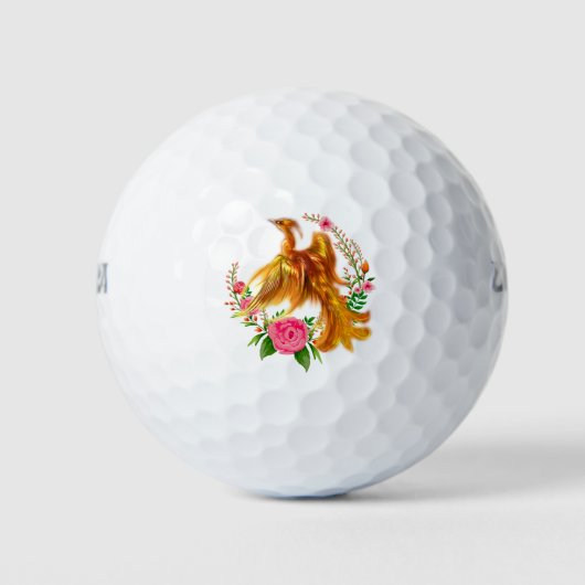 Floral Phoenix steigt aus der fantasievollen Asche Golfball (Vorderseite)