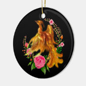 Floral Phoenix steigt aus der fantasievollen Asche Keramik Ornament (Links)
