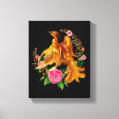 Floral Phoenix steigt aus der fantasievollen Asche Leinwanddruck (Vorderseite)