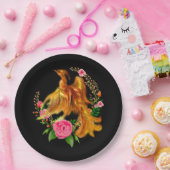 Floral Phoenix steigt aus der fantasievollen Asche Pappteller (Party)