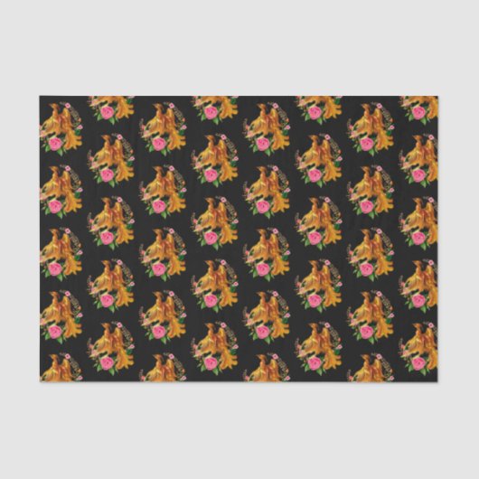 Floral Phoenix steigt aus der fantasievollen Asche Seidenpapier (Vorderseite)