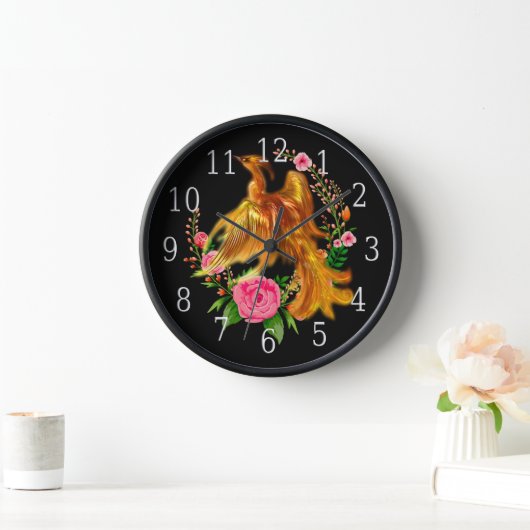 Floral Phoenix steigt aus der fantasievollen Asche Uhr (Zuhause)