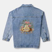 Floral Piano Damen Denim Jacket Jeansjacke (Rückseite)