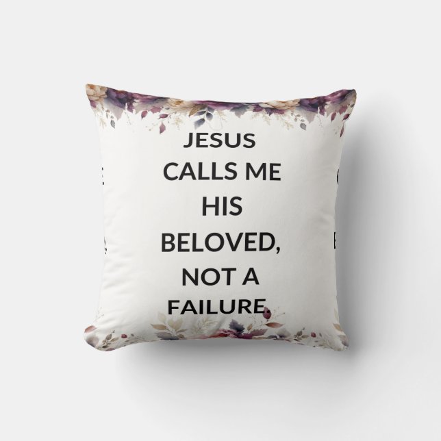 Floral pillow with a simple religious quote kissen (Vorderseite)