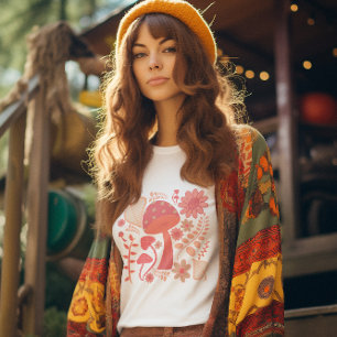 Floral & Pilz Schwarz T-Shirt