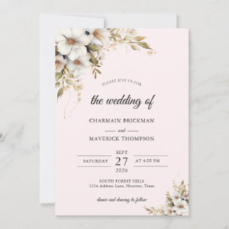 Floral Ping Hochzeit Einladung