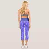 Floral Pink And Blue Pattern Capri Leggings (Rückseite)