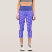 Floral Pink And Blue Pattern Capri Leggings (Vorderseite)
